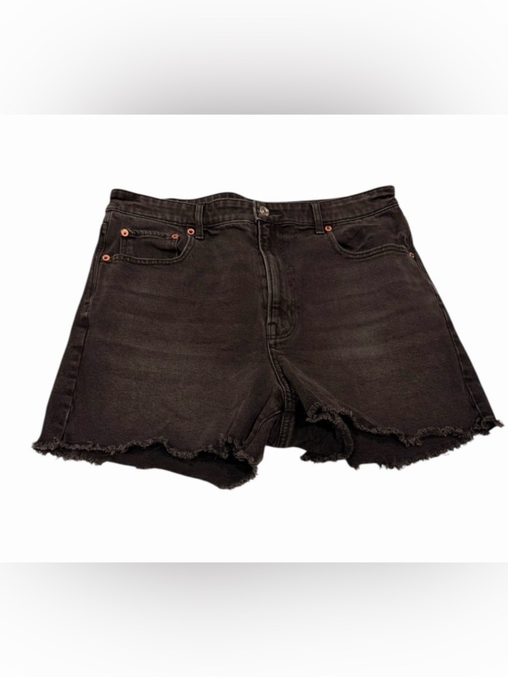 American Eagle Highest Rise Boyfriend Shorts Black Size 12 - Picture 1 of 5
